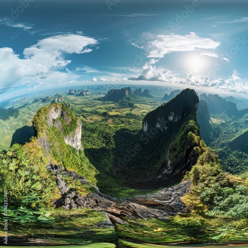 A 360-degree view of Phu Tubberk Mountain in Thailand, perfect for experiencing on a virtual reality headset. photo