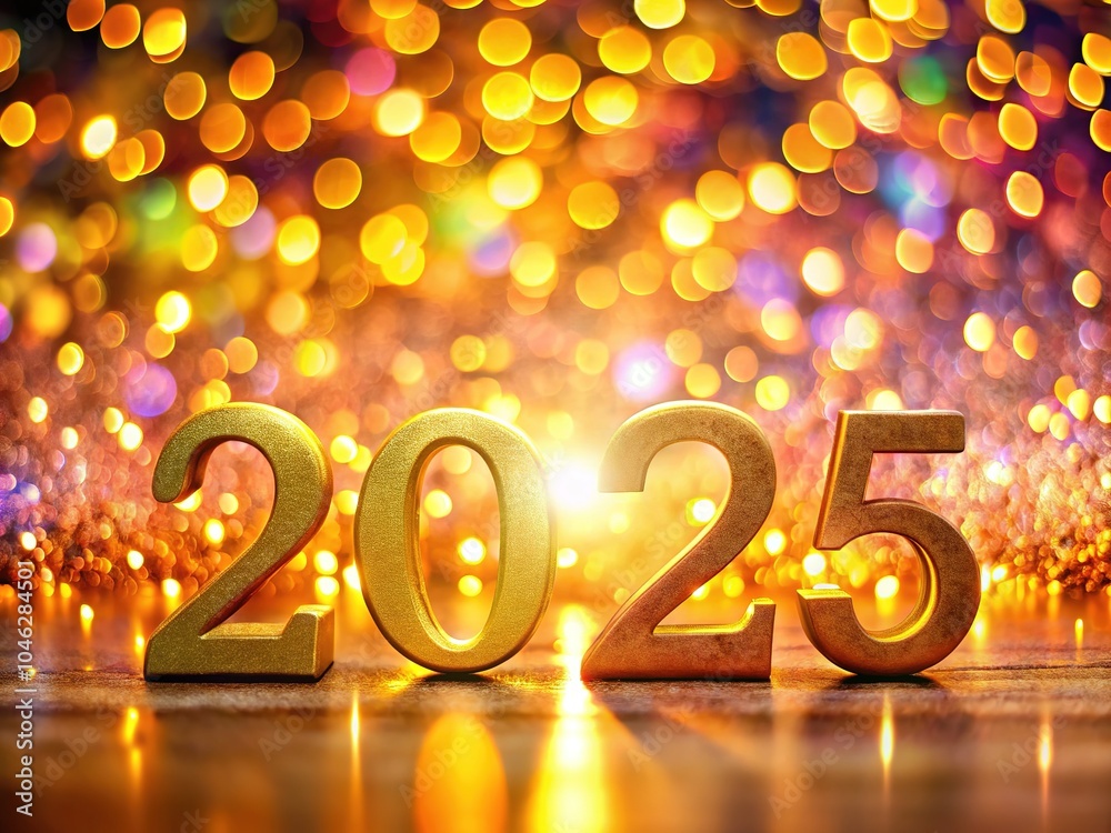 Ring in 2025 with vibrant numbers against a sparkling bokeh background, ideal for unforgettable festive celebrations and delightful holiday events. Ring in 2025 with vibrant numbers against a sparkling bokeh background, ideal for unforgettable festive celebrations and delightful holiday events.