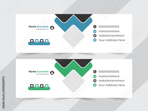 New concept email signature design, modern layout