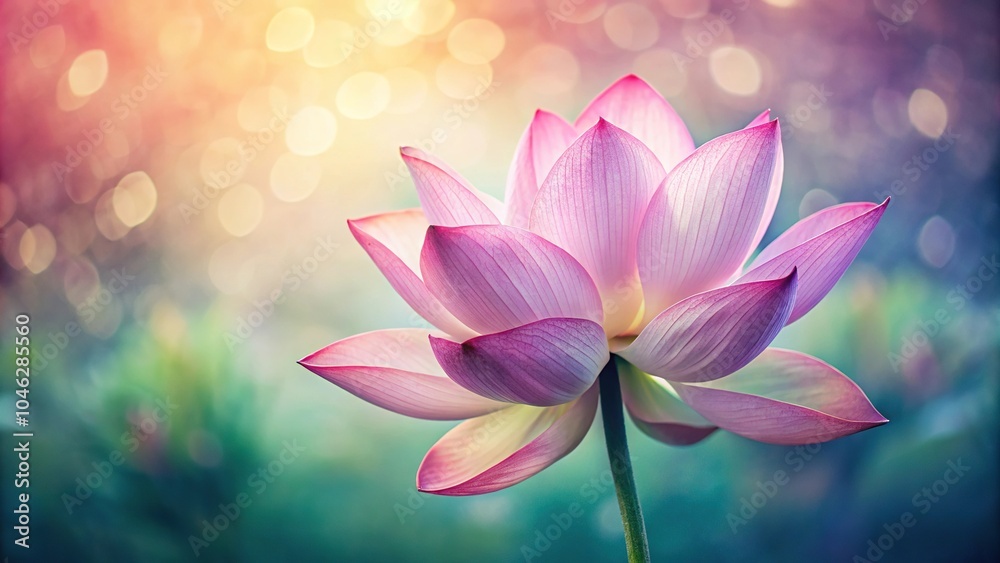 Soft color lotus flower on mulberry paper background with a blur effect from a low angle Soft color lotus flower on mulberry paper background with a blur effect from a low angle