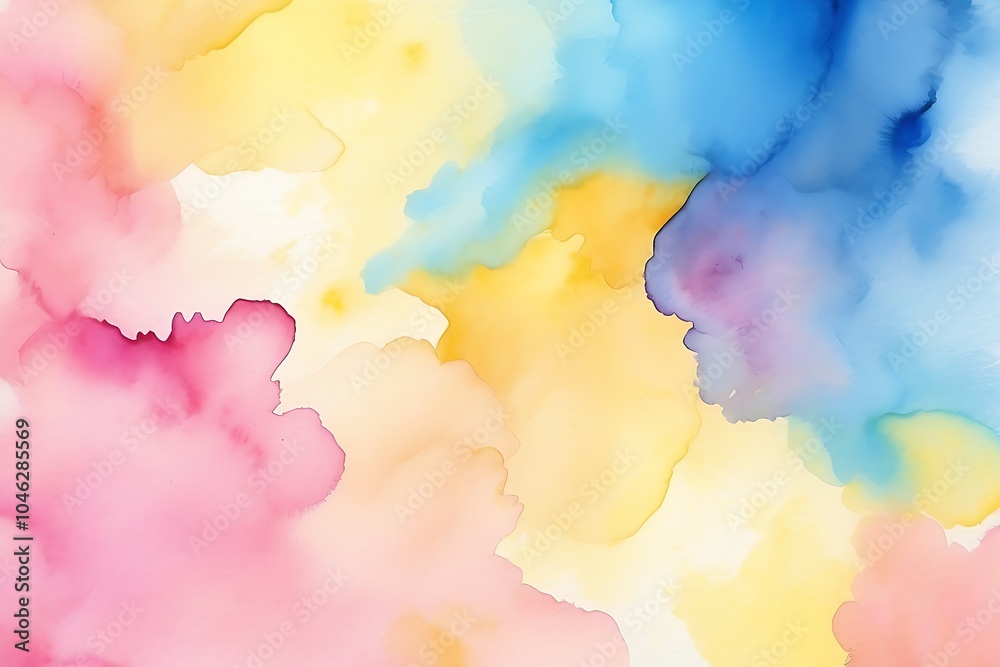 Obraz premium blue pink and purple watercolor background texture in light pastel colors and blotches in colorful background illustration
