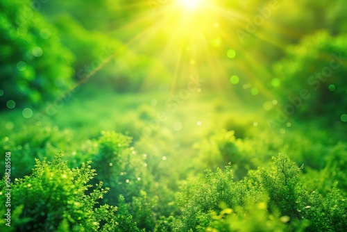 Soft Bright Green Color Gradient Background with Blurred Effect for Spring and Summer Themes