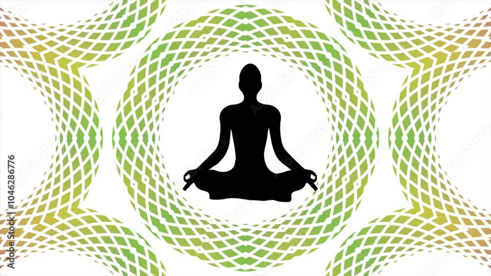 Yoga Meditation with Abstract Mandala symbol effect on White background Yoga Meditation with Abstract Mandala symbol effect on White background