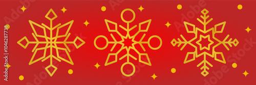 collection of gold Christmas ornaments. luxury snowflake illustration.