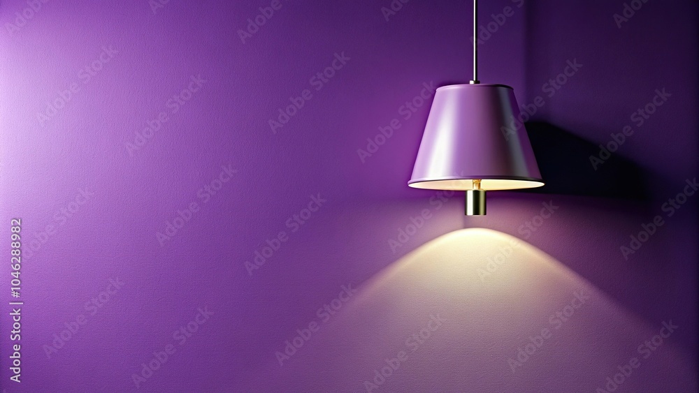 Stylish minimalist light shade on purple wall Stylish minimalist light shade on purple wall