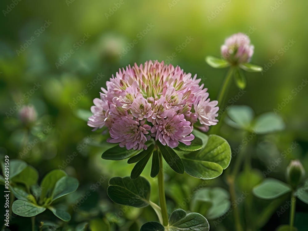 Close-up photo of clover flowers taken in the garden next to the house Close-up photo of clover flowers taken in the garden next to the house