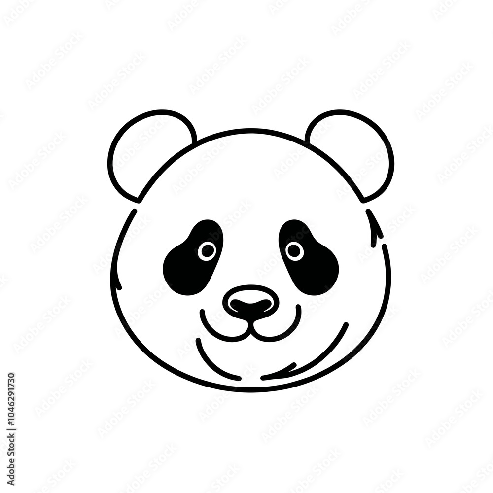 Fototapeta premium Panda Drawing line art, black and white Panda pencil Drawing Generative AI 