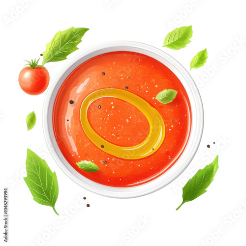 Chilled Gazpacho with Olive Oil Drizzle, a refreshing tomato-based soup perfect for warm days, featuring vibrant flavors and a smooth texture.