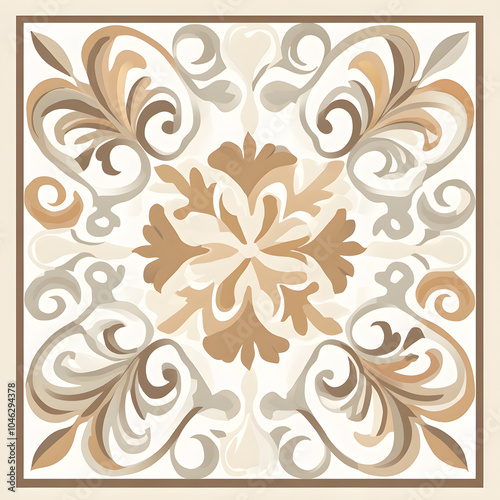 Geometric and Organic Doodle Tile and Carpet Designs with White Borders | Hand-drawn, Abstract, Floral, and Symmetrical Patterns in Soft Pastel and Earth Tones