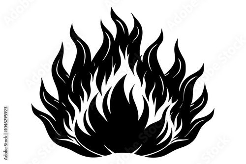 fire flames element silhouette white background