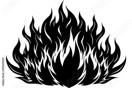 fire flames element silhouette white background