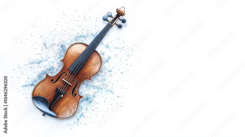 Obraz premium Stringed Serenity Violin Art in a Minimalist Design