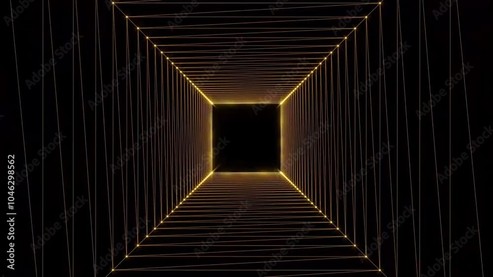 A mesmerizing exploration of geometric patterns and light effects in a dark space A mesmerizing exploration of geometric patterns and light effects in a dark space