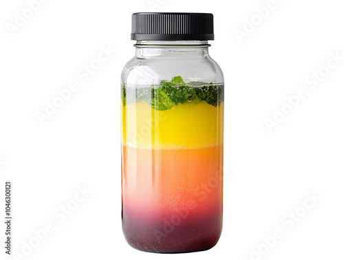 Vibrant layered refreshment a colorful drink infused with fresh ingredients for a perfect summer treat photo