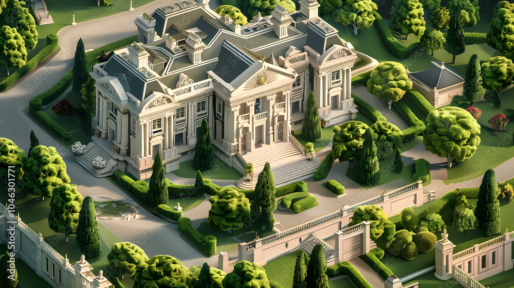 Fototapeta premium Neo-Classical Mansion design 3D
