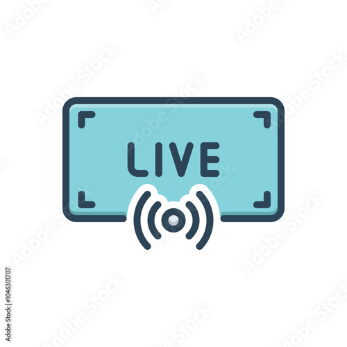 Color illustration icon for live