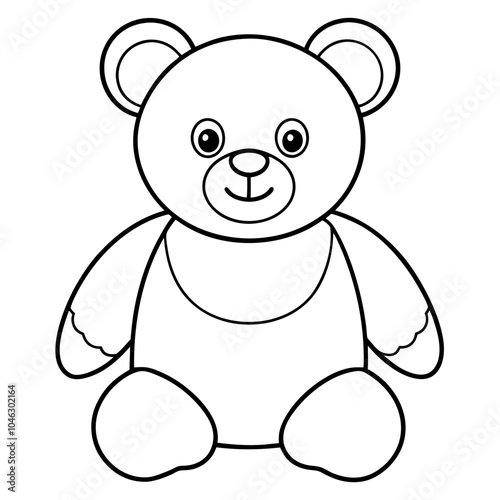 Teddy bear coloring page vector art illustration coloring book design 