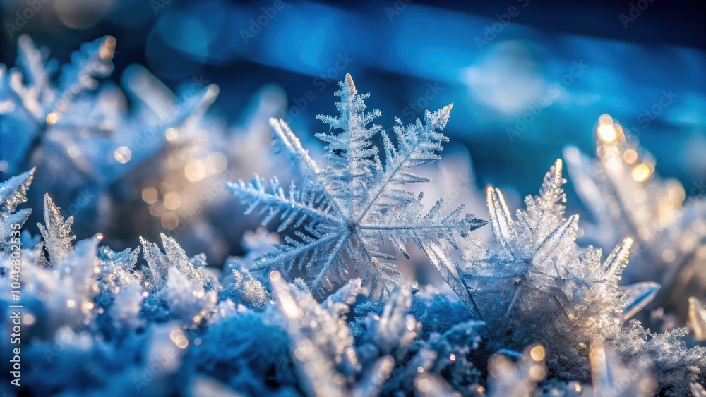 Stunning macro shot of intricate ice crystals forming in a cold environment , frost, cold, macro photography, ice Stunning macro shot of intricate ice crystals forming in a cold environment , frost, cold, macro photography, ice