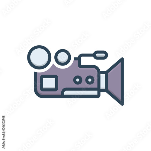 Color illustration icon for camera