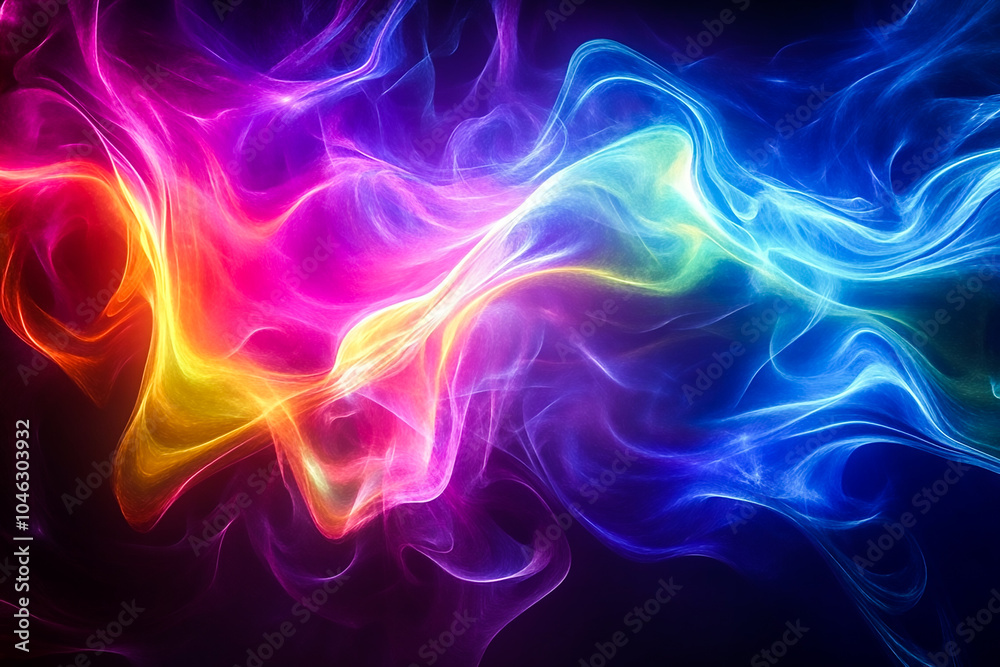 Abstract fluid shapes, vibrant colors, neon glow, dynamic swirls, cosmic energy, luminous streaks, dark background, futuristic, digital art, 3D rendering, motion blur, ethereal atmosphere, ultraviolet Abstract fluid shapes, vibrant colors, neon glow, dynamic swirls, cosmic energy, luminous streaks, dark background, futuristic, digital art, 3D rendering, motion blur, ethereal atmosphere, ultraviolet