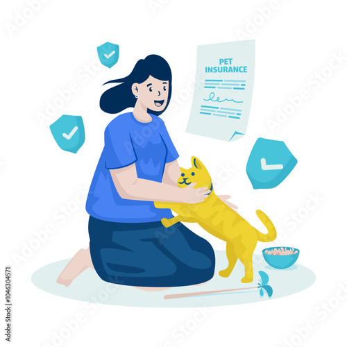 Pet insurance health protection vector illustration