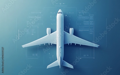 3D airplane with online ticket booking elements, creative travel features, realistic design, highresolution textures, modern style