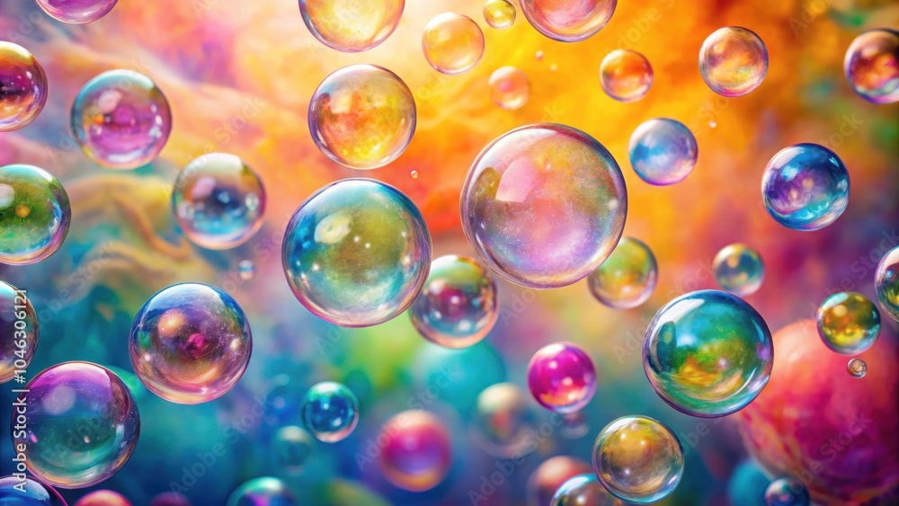 Vibrant and playful abstract bubbles floating in a creative workshop setting with a pastel background , colorful Vibrant and playful abstract bubbles floating in a creative workshop setting with a pastel background , colorful