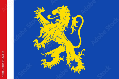 Flag of Leeuwarden Municipality (Friesland, Frisia or Fryslân province, Kingdom of the Netherlands, Holland) Ljouwert, Liwwadden