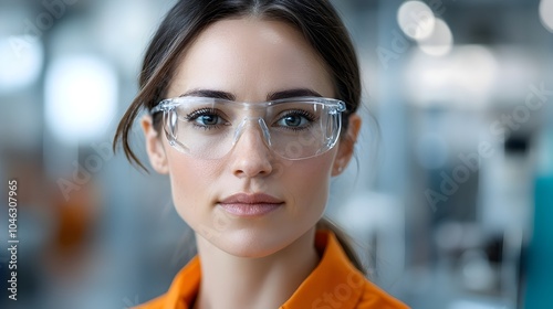 Skilled Female Engineer Ensuring Precision in Factory with Safety Gear and Machinery Proficient Worker Focused on Industrial Manufacturing and Production Process