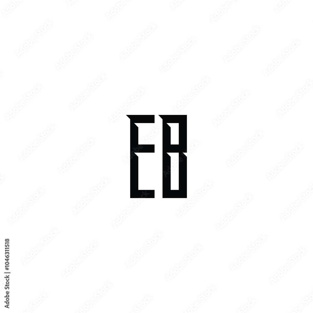 Obraz premium EB monogram logo design letter text name symbol monochrome logotype alphabet character simple logo