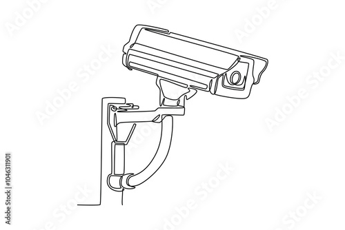 Traffic light concept. Single line draw design vector graphic illustration.