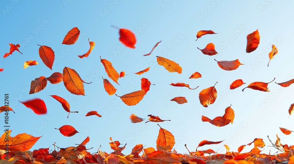 Swirling Leaves in Shades of Bright Orange and Red Swirling Leaves in Shades of Bright Orange and Red