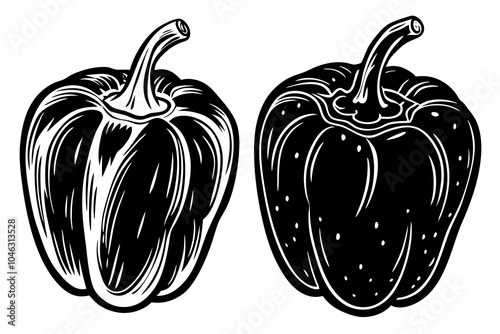 Sweet Peppers vector art illustration