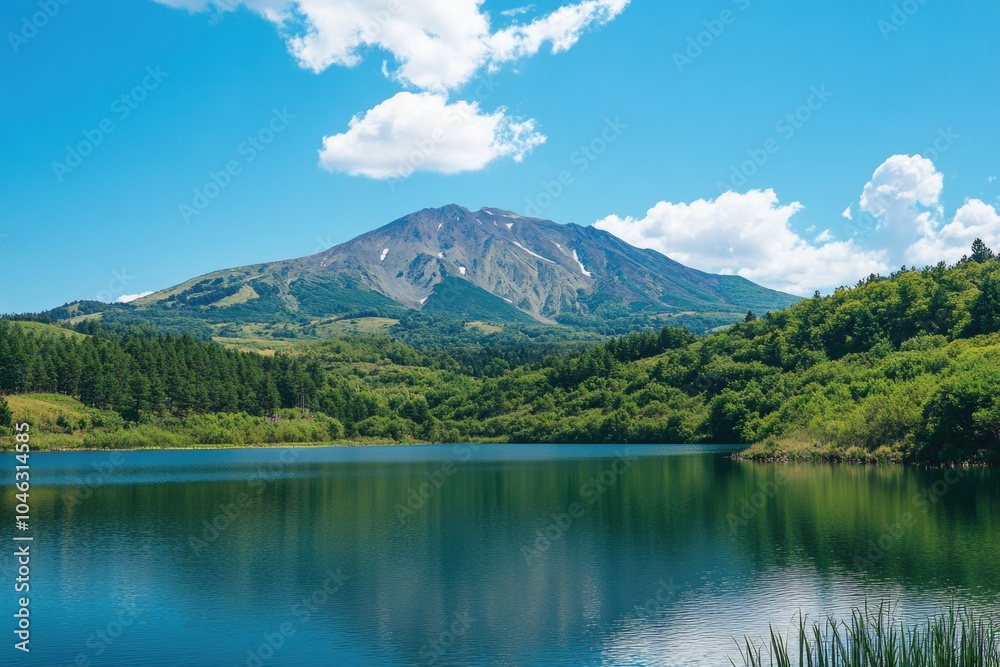 Mountainous lake scenery Mountainous lake scenery