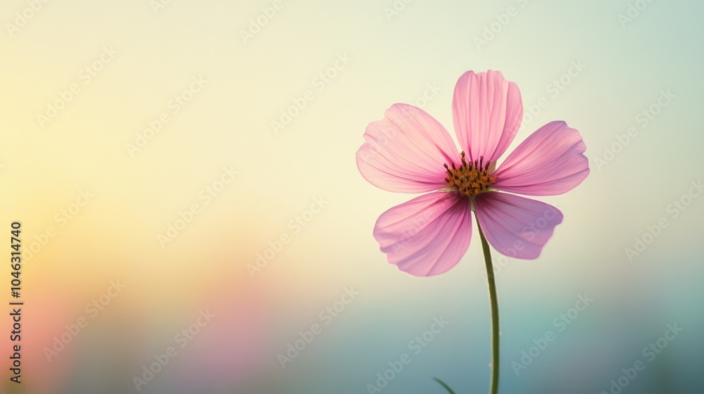 Fototapeta premium Pink flower on blurred background