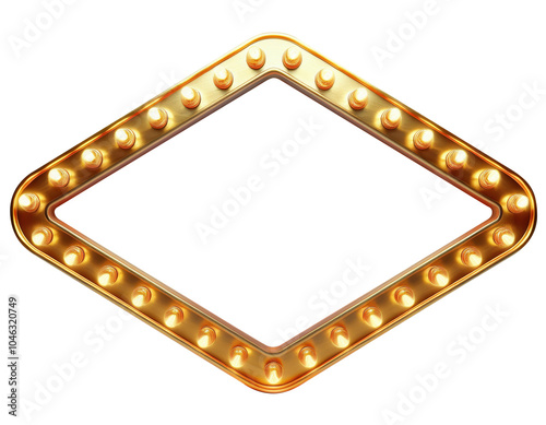 3D retro cinema frame on white background