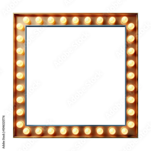 3D retro cinema frame on white background