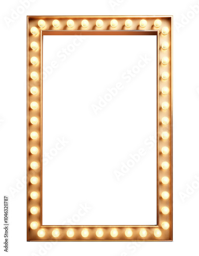 3D retro cinema frame on white background