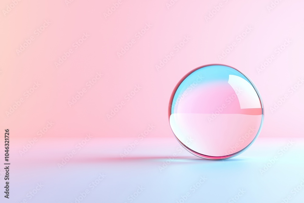 A colorful soap bubble on a soft pastel background, creating a serene and whimsical atmosphere.
