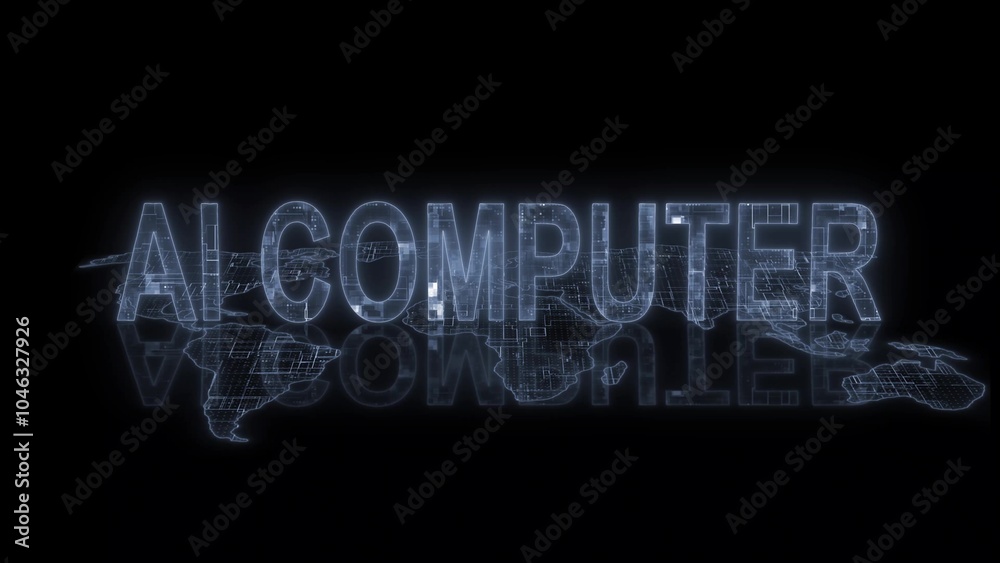 3d AI computer text technology earth map 3d AI computer text technology earth map