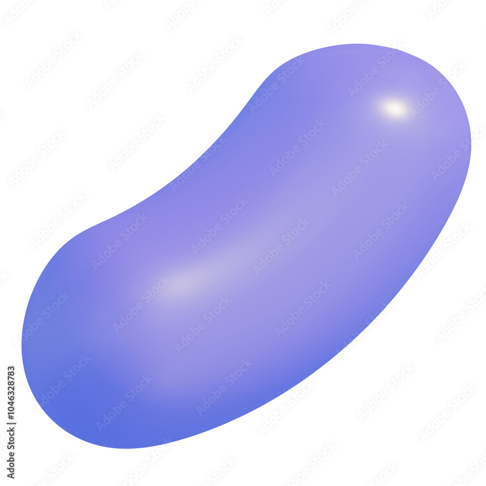 3d icon, 3d illustration, cute jellybean, plastic material, periwinkle color, transparent background, y2k, playful and fun-loving design 3d icon, 3d illustration, cute jellybean, plastic material, periwinkle color, transparent background, y2k, playful and fun-loving design