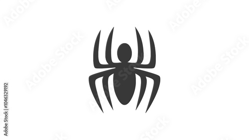 Spider Silhouette on White Background