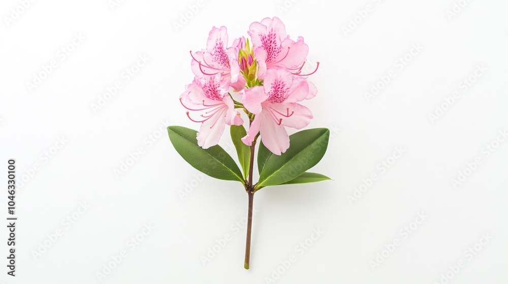 Pink Rhododendron Flower on White Background Pink Rhododendron Flower on White Background