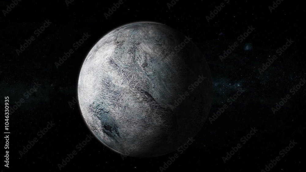 3d Eris fictional planet zoom in on space with star 3d Eris fictional planet zoom in on space with star
