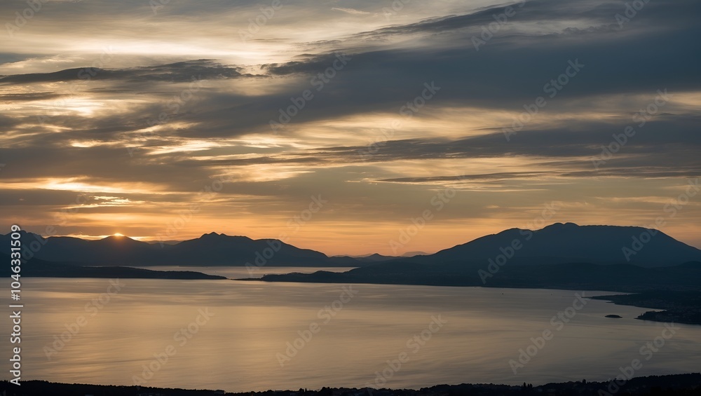 Fototapeta premium sunset over the lake