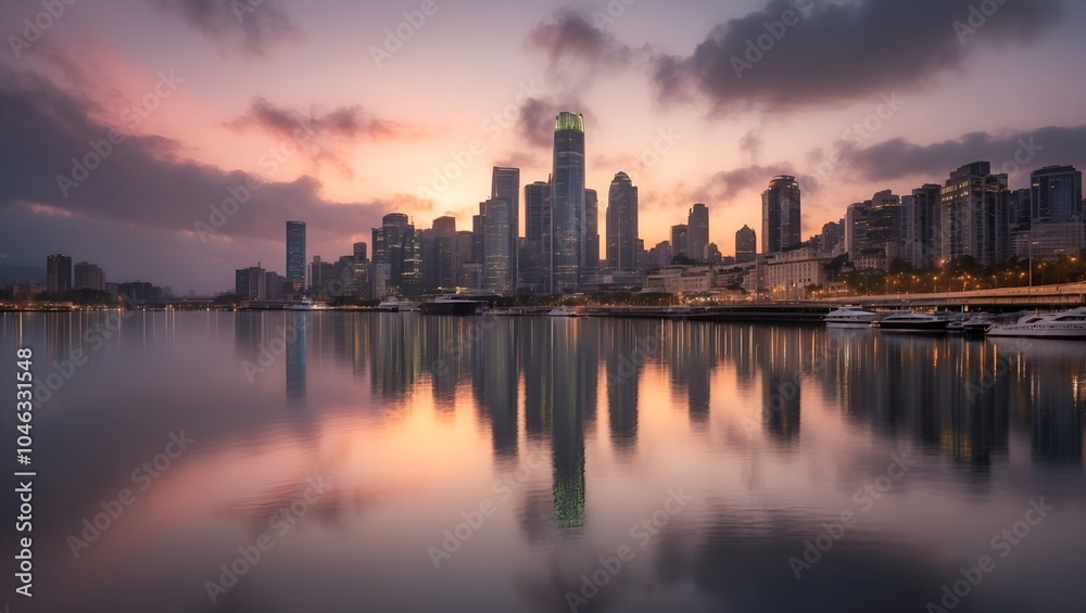 Fototapeta premium country skyline at sunset