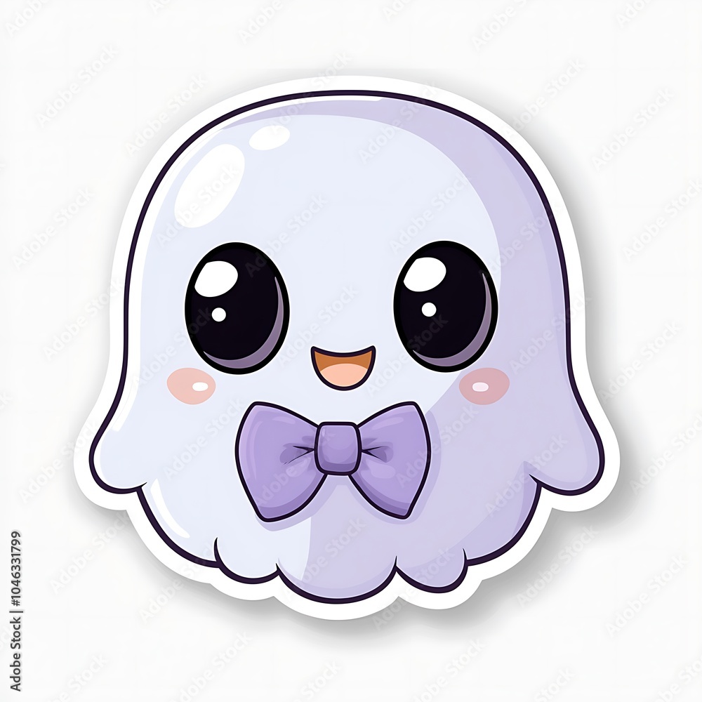 Kawaii Chibi Ghost Sticker Design Kawaii Chibi Ghost Sticker Design