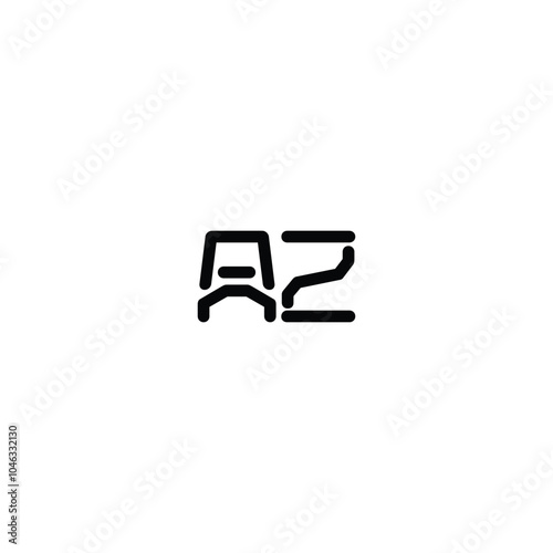 AZ monogram logo design letter text name symbol monochrome logotype alphabet character simple logo photo