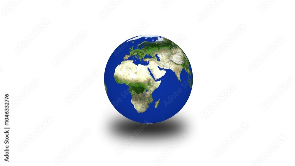 Fototapeta premium 3d planet earth in white background