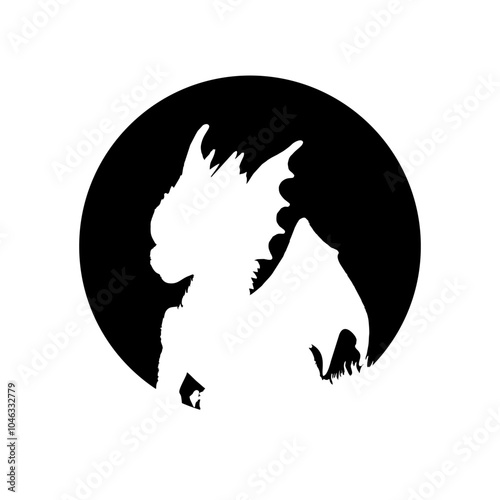 Black Silhouette of a Dragon